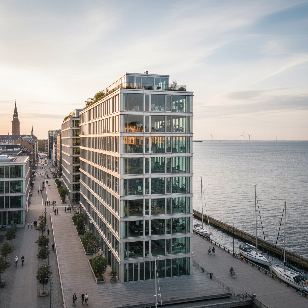 Modern waterfront office building